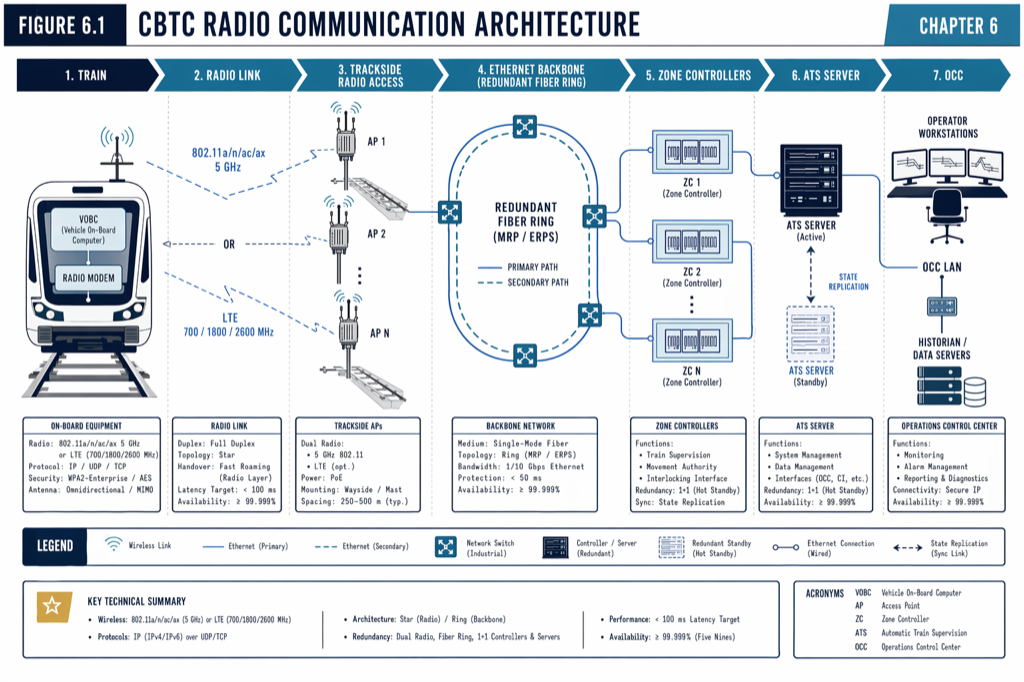 CBTC radio communication architecture