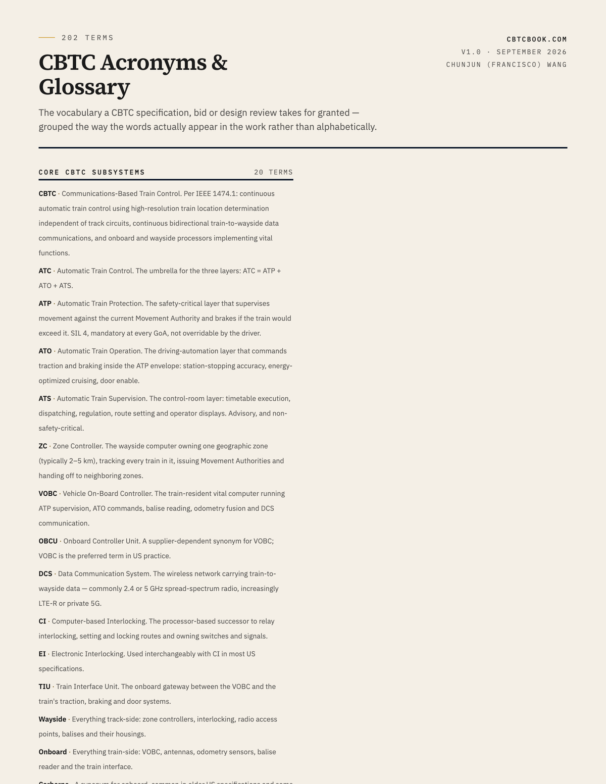 Preview of CBTC Acronyms & Glossary